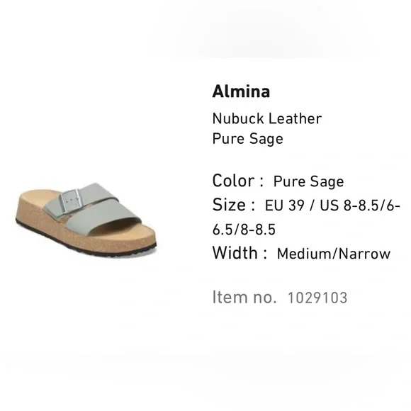 Women's Birkenstock Almina Sandals in Sage Green - Picture 4 of 4